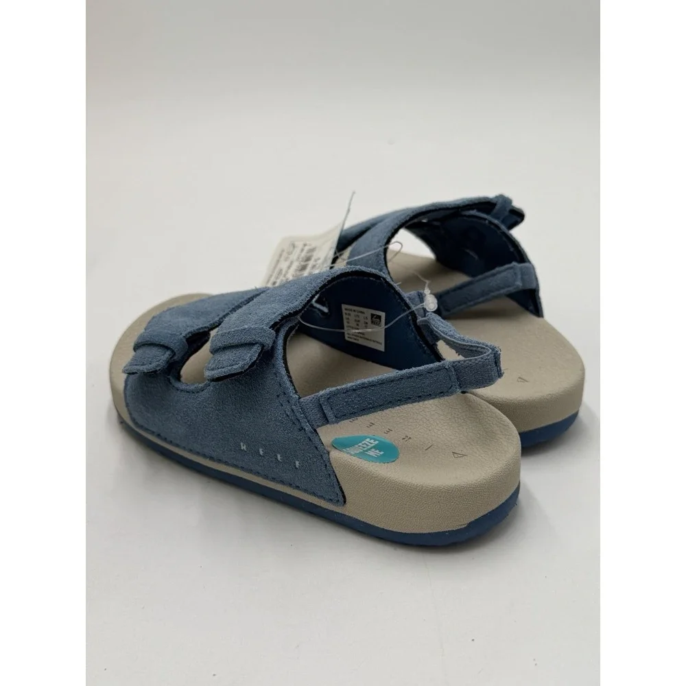 Reef Toddler Little Ojai Slide Sandal Suede Backstrap Dusk Blue Size 10 New